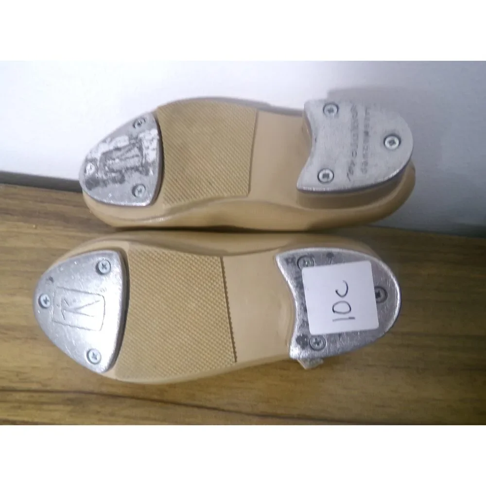Pre-Owned Dance Tap Shoes Revolution Style 826 10M Child Mary Jane Buckle Tan
